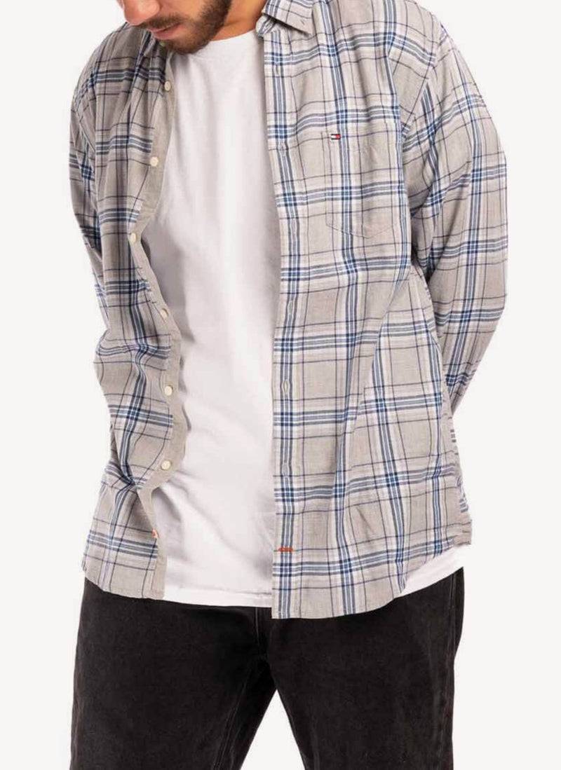 Tommy Hilfiger - Chemise Grise À Carreaux - Grigio Quadri - Homme