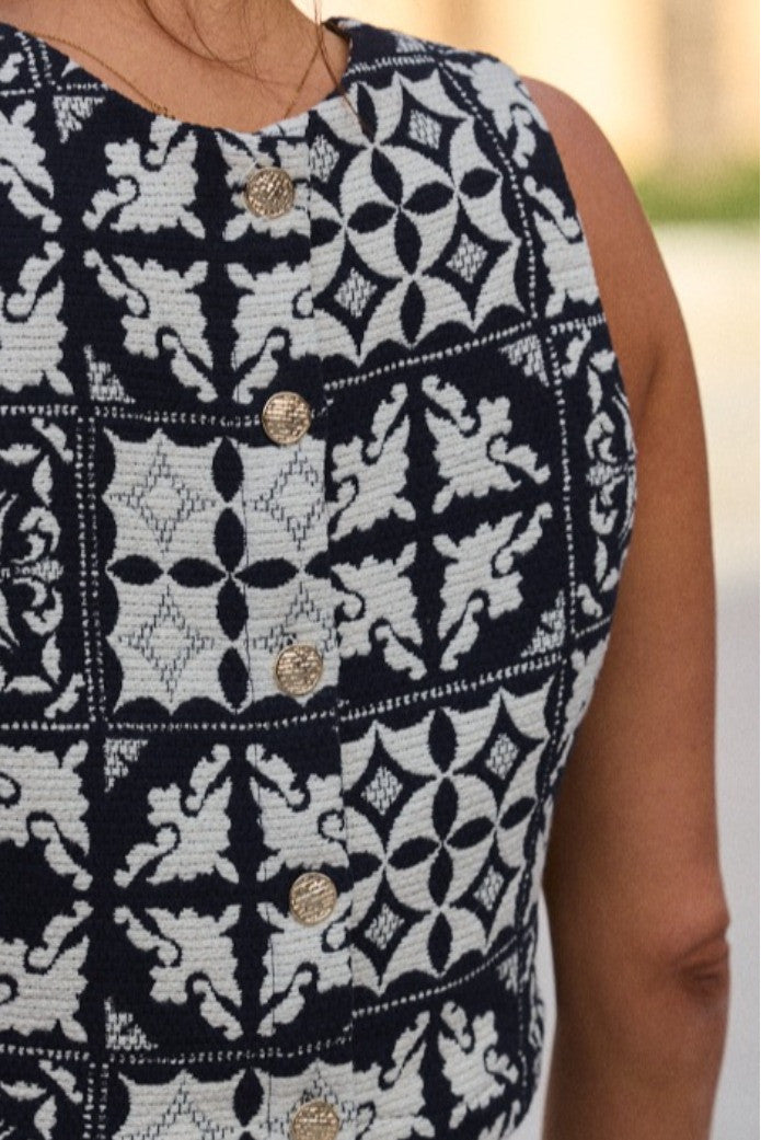 Tonio Mosaic Jacquard Top
