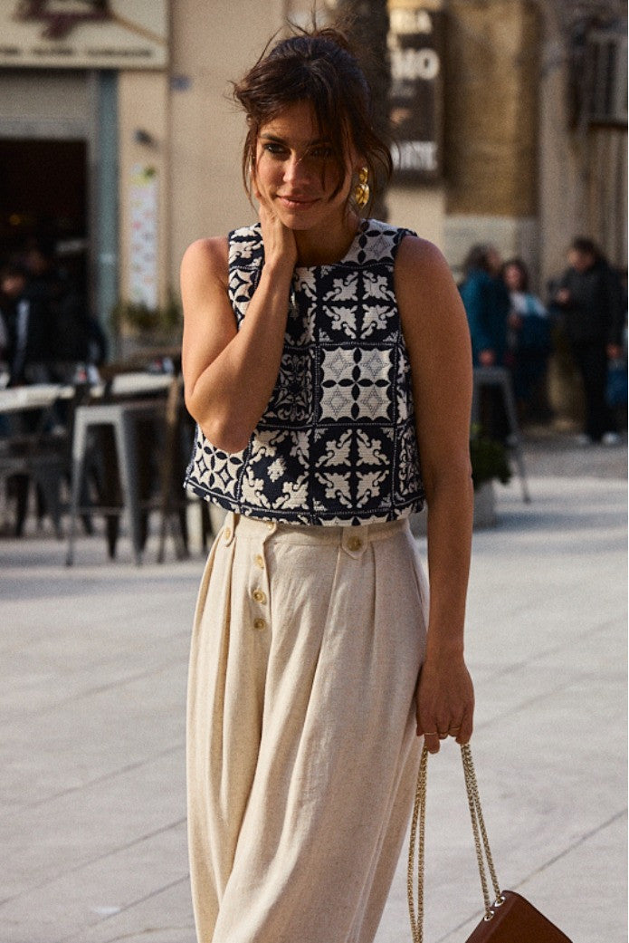 Tonio Mosaic Jacquard Top