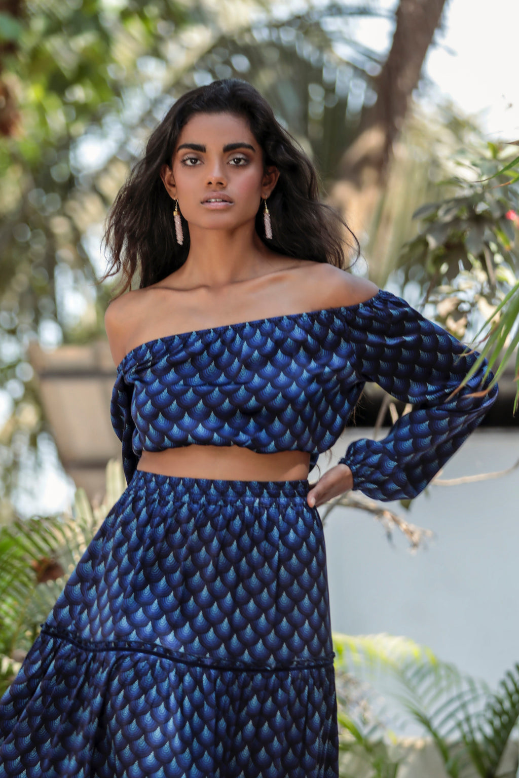 Crop Top Joana - Peacock Silk