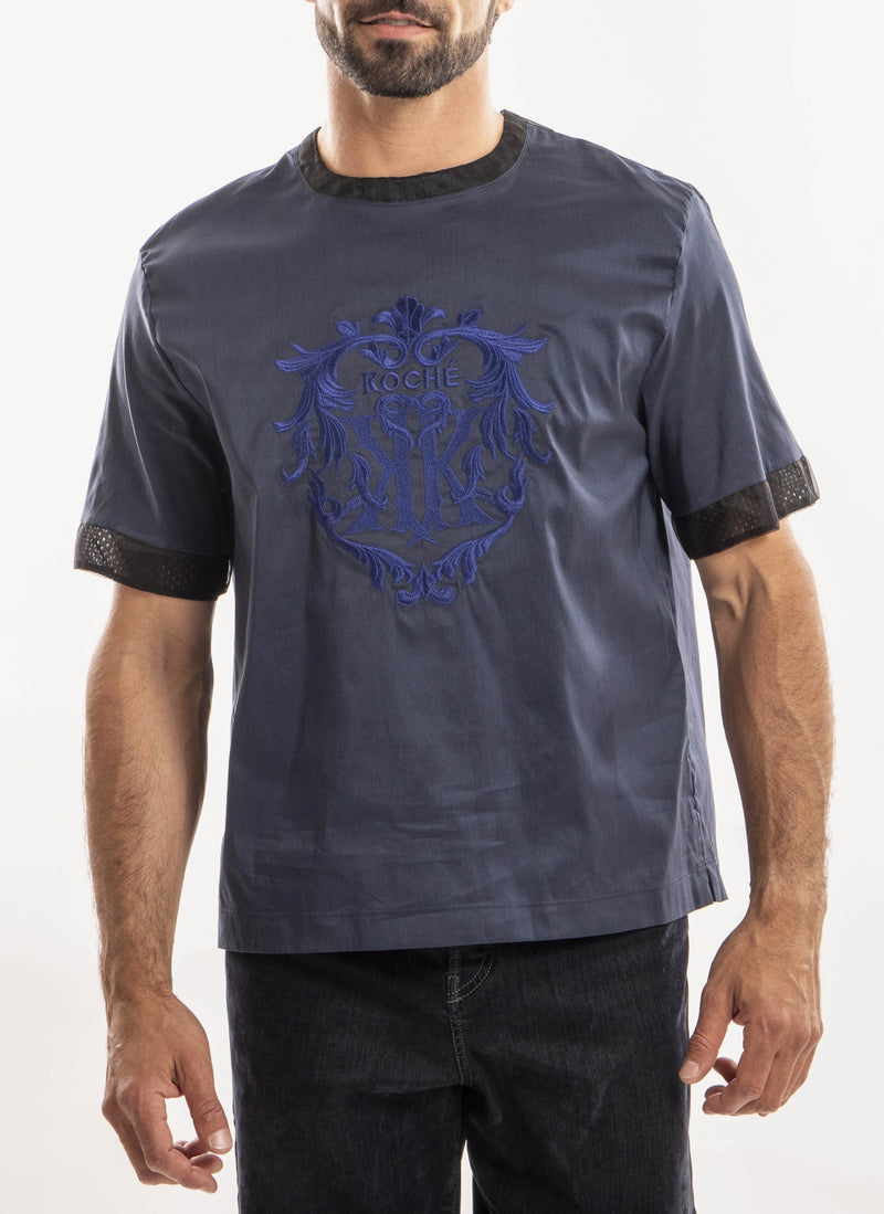 Koché - T-Shirt Brodé - Marine - Homme