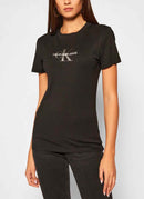 Calvin Klein - Tee-Shirt Monogramme Noir - Ck Black - Femme