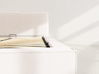 Topaze - Lit Coffre Sommier Inclus - Velours Côtelé - Beige