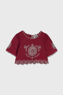 Top Bombay Broderie Cerise