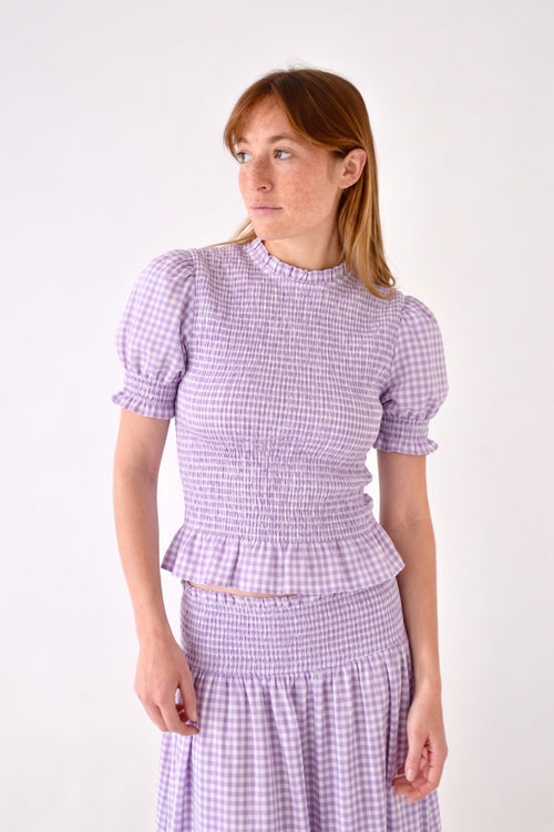 Top Lea Cuadros Lavanda Vichy
