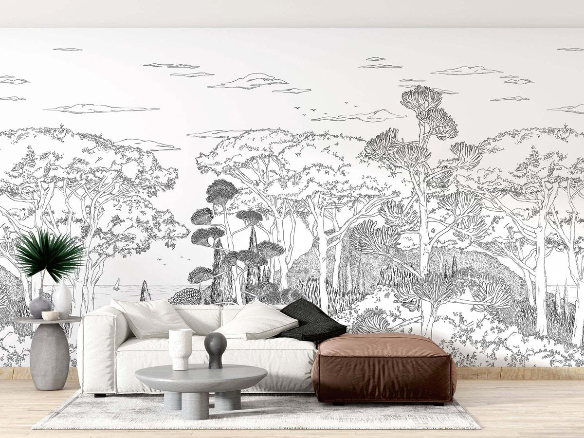 Muurschildering Toscane Line - Encre De Chine