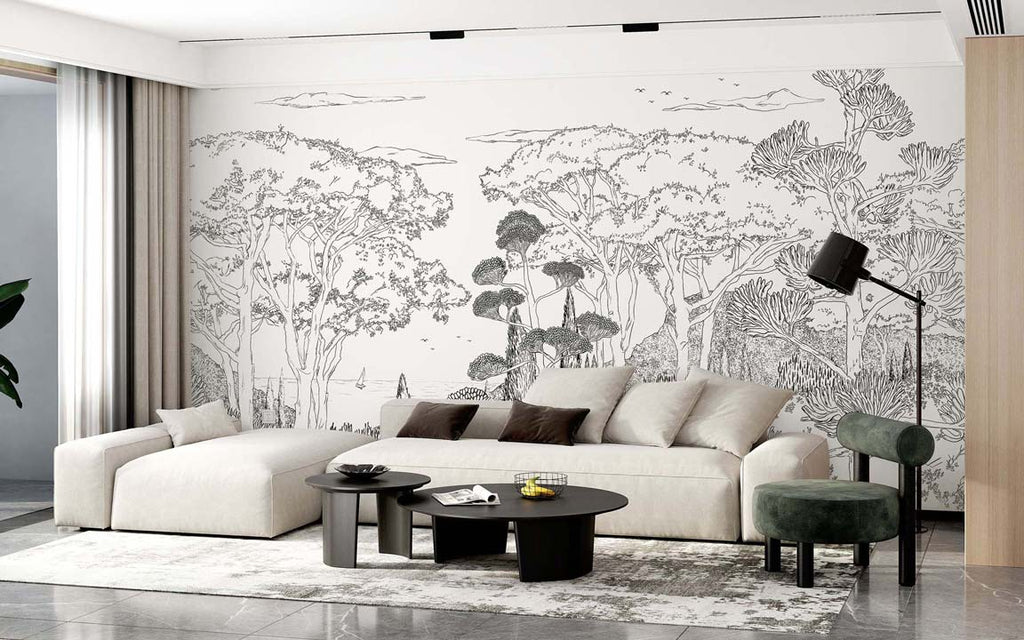 Muurschildering Toscane Line - Encre De Chine