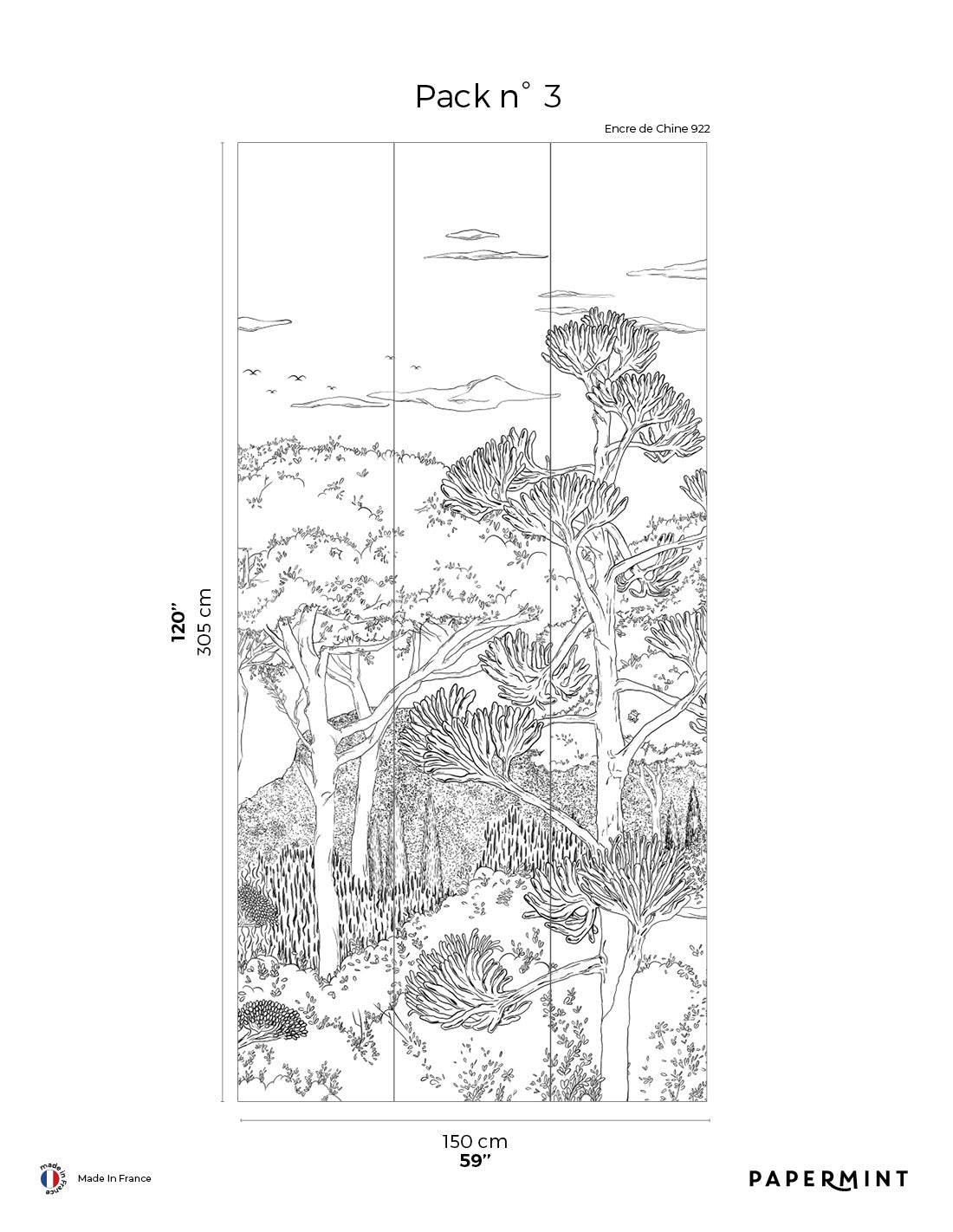 Muurschildering Toscane Line - Encre De Chine