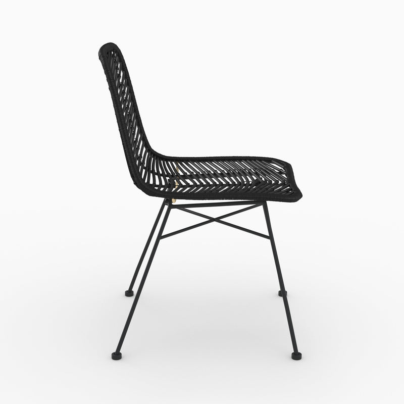 Chaise Tamara en rotin noir (lot de 2)