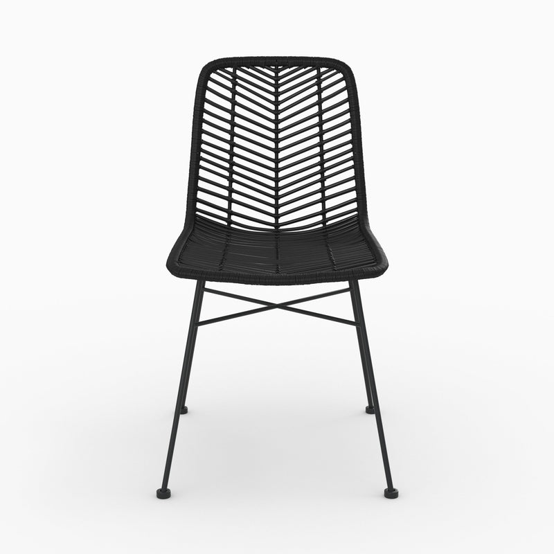 Chaise Tamara en rotin noir (lot de 2)