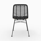 Tamara - Lot De 2 Chaises En Rotin Et Pieds En Métal Noir