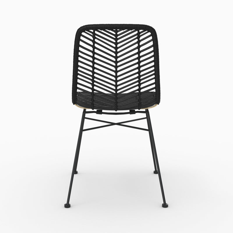 Chaise Tamara en rotin noir (lot de 2)