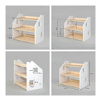 Bibliothèque & Étagère À Jouets Duo – Blanc & Gris