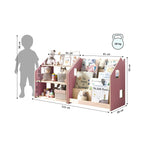 Bibliothèque & Étagère À Jouets Duo – Bleu Clair & Rose