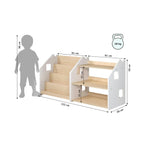 Bibliothèque & Étagère À Jouets Duo – Blanc & Gris