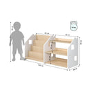 Bibliothèque & Étagère À Jouets Duo – Blanc & Gris