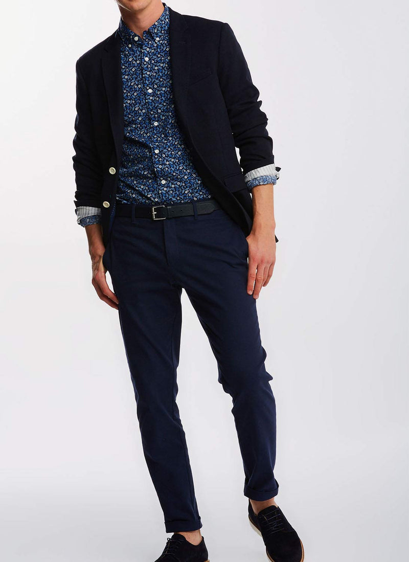 Gant - Blazer Piqué En Jersey - Evening Blue - Homme