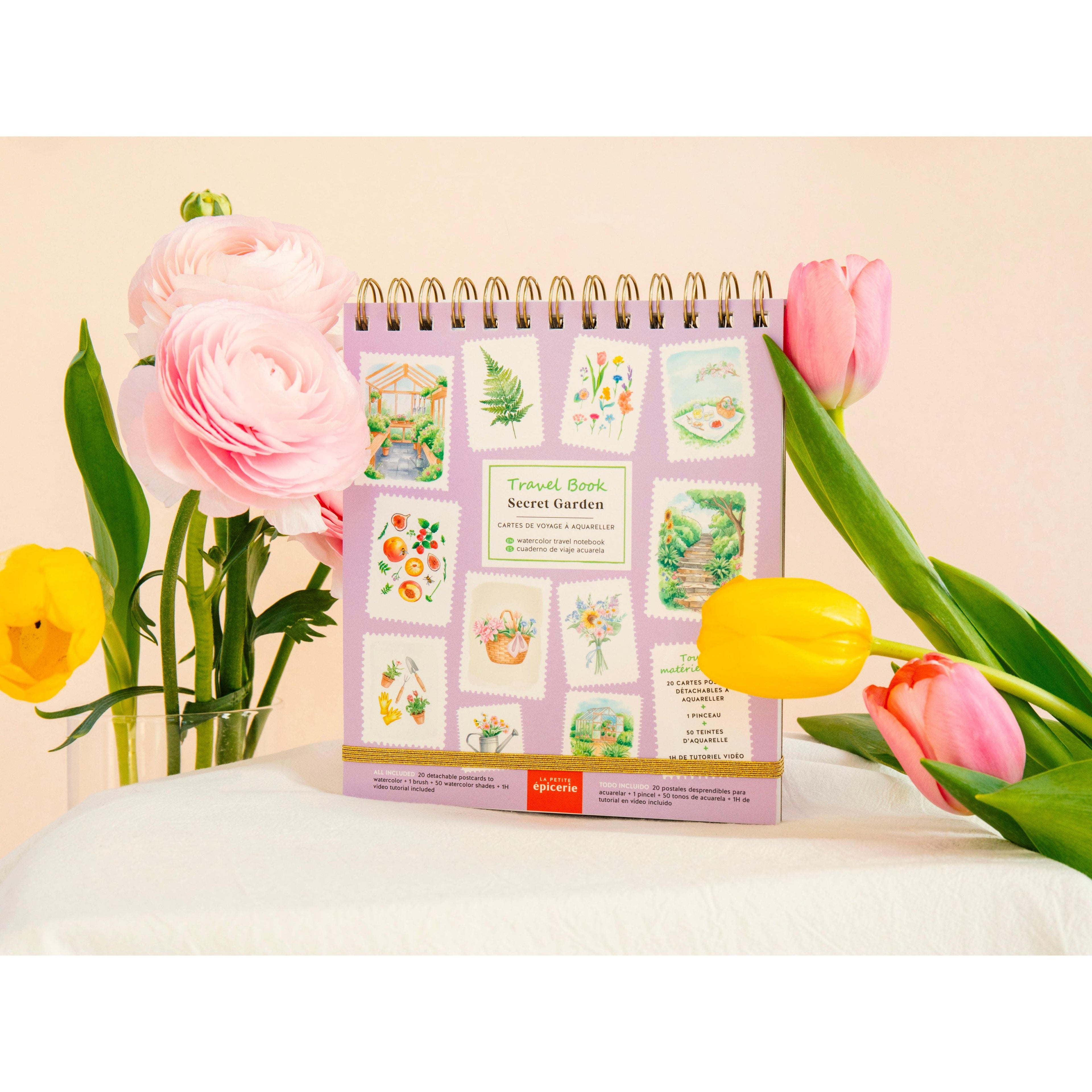 Travel Book - Carnet Aquarelle - Thème Secret Garden