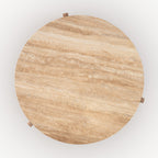 Sierra - Table Basse En Travertin Et Bois
