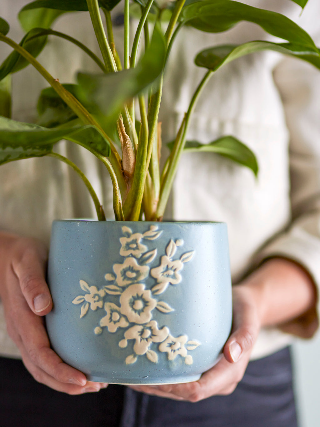 Betino - Flowerpot - Blue - Stoneware