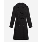 The Kooples - Trench Noir Tencel Élastique Dos - Femme