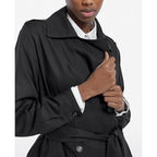The Kooples - Trench Noir Tencel Élastique Dos - Femme