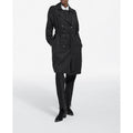 The Kooples - Trench Noir Tencel Élastique Dos - Femme
