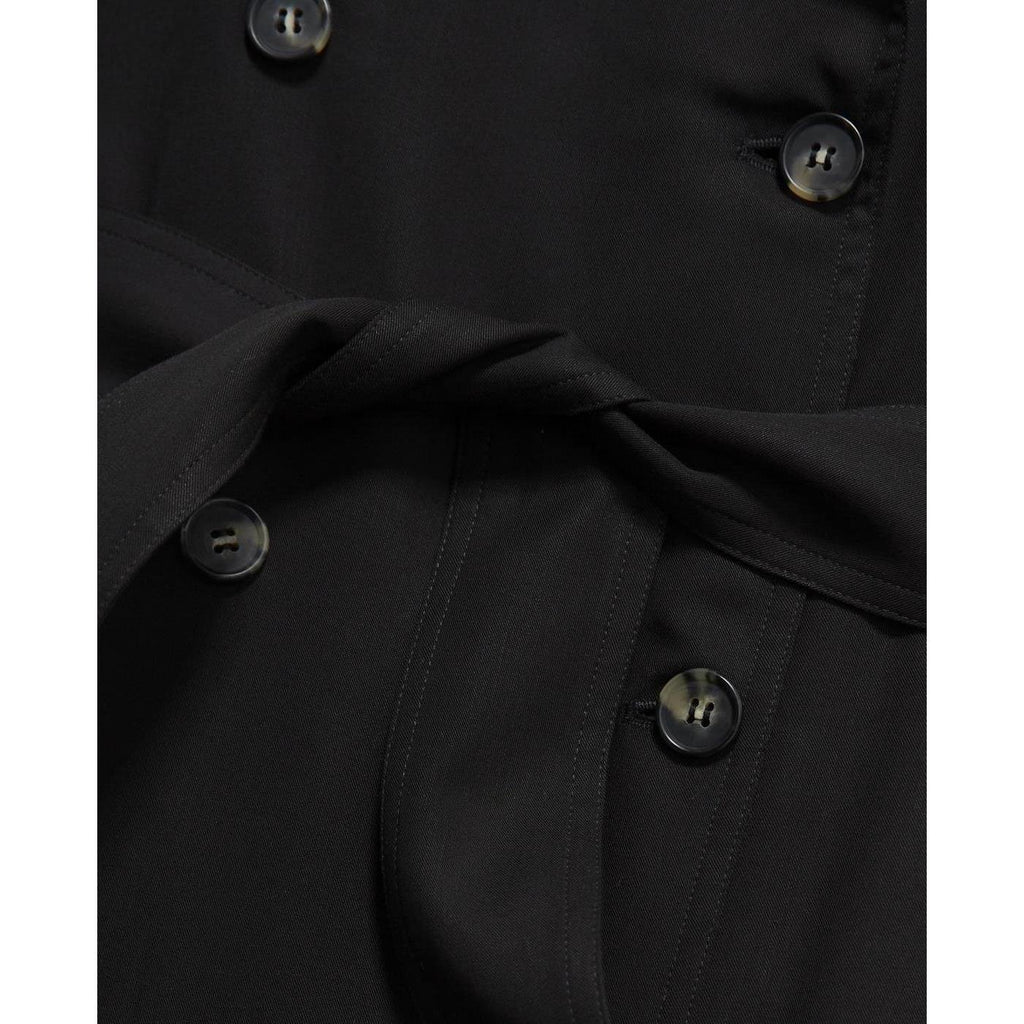 The Kooples - Trench Noir Tencel Élastique Dos - Femme