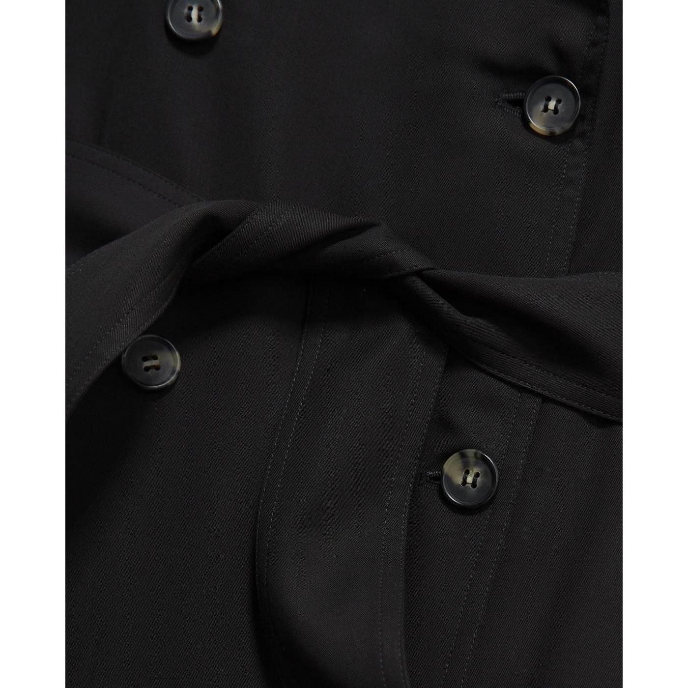The Kooples - Trench Noir Tencel Élastique Dos - Femme