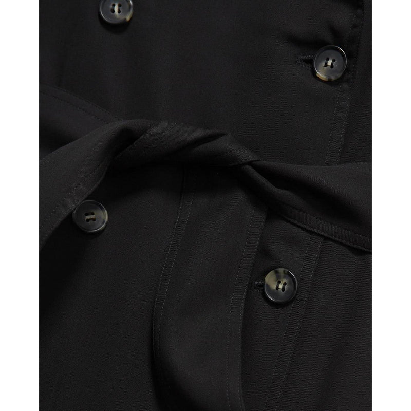 The Kooples - Trench Noir Tencel Élastique Dos - Femme