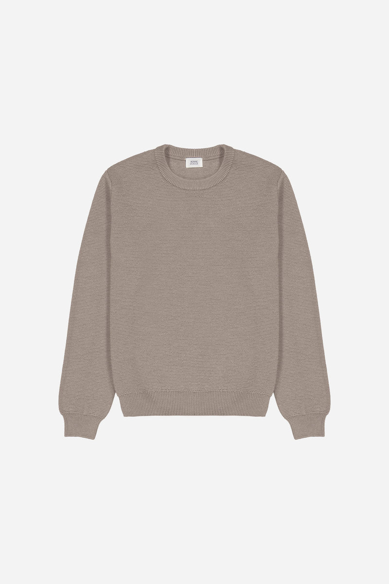 Pull Trevise beige en laine merinos extrafine - 8