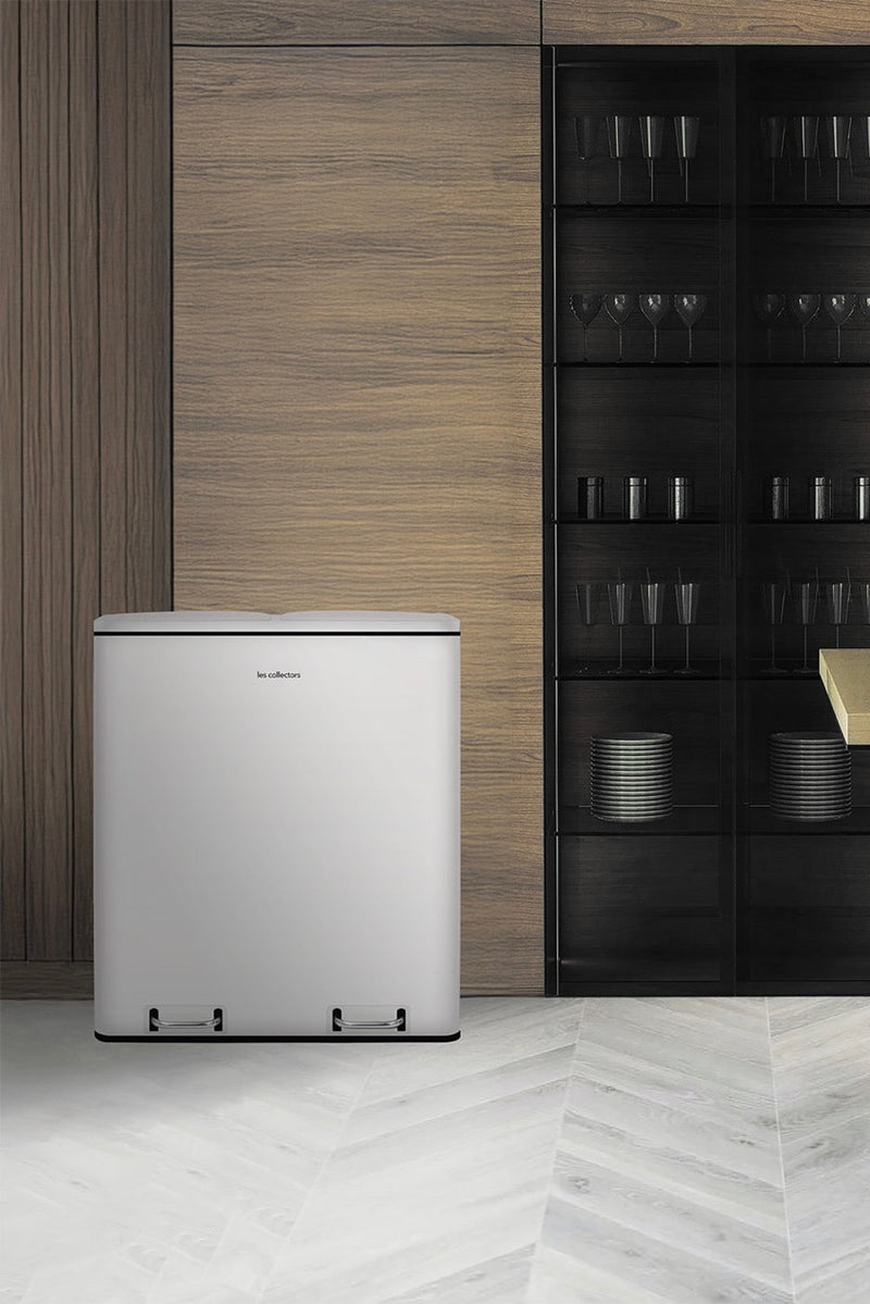 Poubelle De Tri - Blanc - 60L (2x30L)