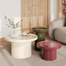 Table d'appoint Nora laquée rouge framboise en MDF, D50 cm