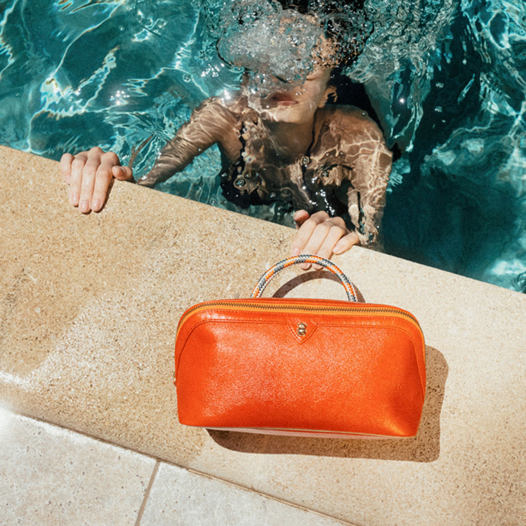 Trousse Charlotte Cuir Coquelicot