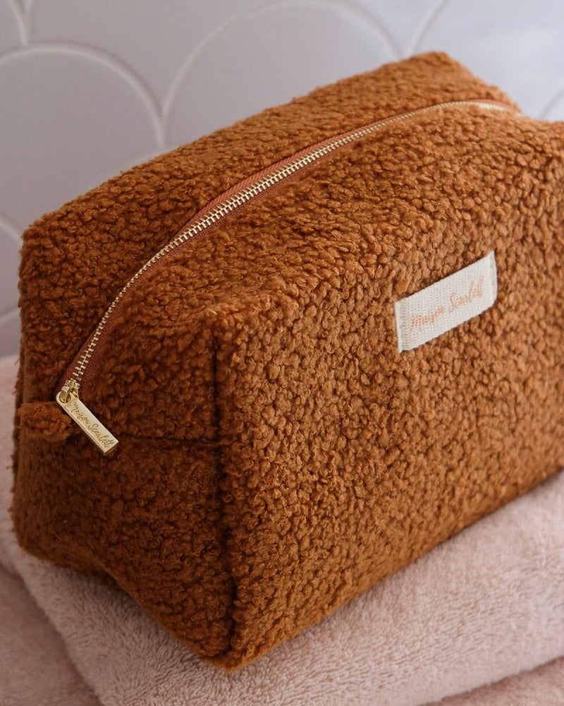 Trousse De Toilette Charlotte Moumoute - Petit Format - Camel