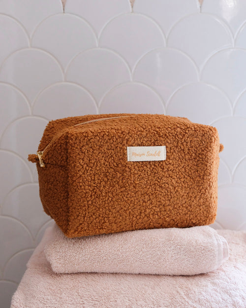 Trousse De Toilette Charlotte Moumoute - Petit Format - Camel