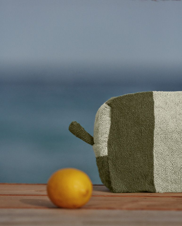 Neceser Rayas Riviera - Verde Oliva / Crema