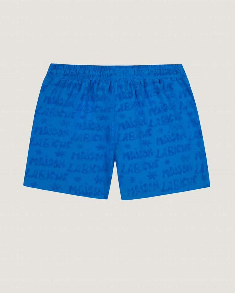 trousseau terry cloth short 'maison labiche flower'#color_azulejos-blue