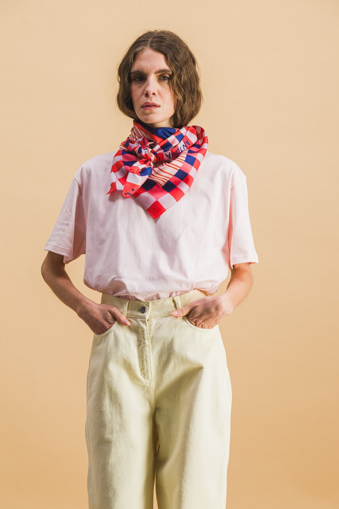 Tshirt Tartan À La Crème