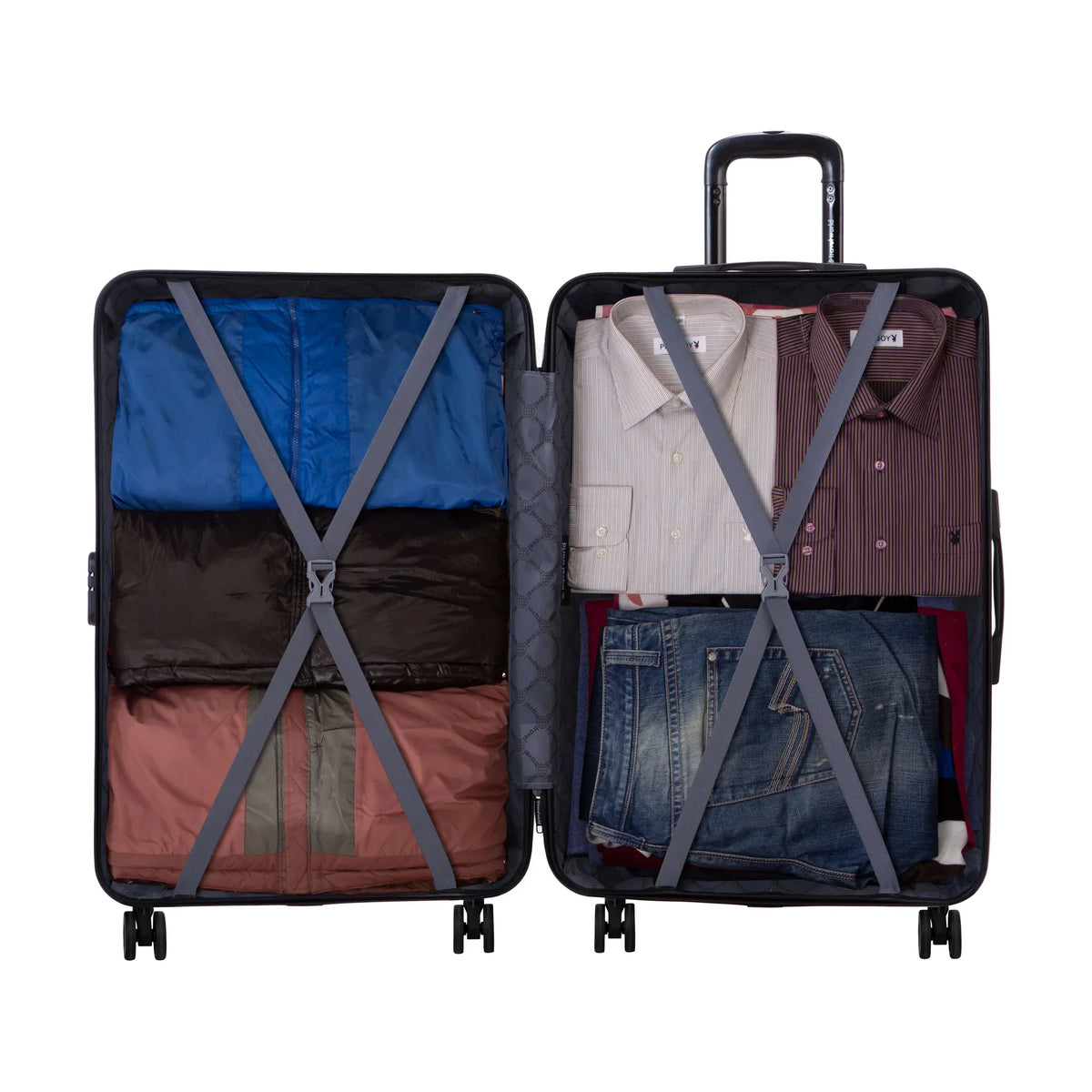 Set Di 2 Valigie Travel World Aca - Grigio Scuro