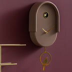 Tweet - Reloj De Pared - Metal Con Cuco - Marrón Arcilla