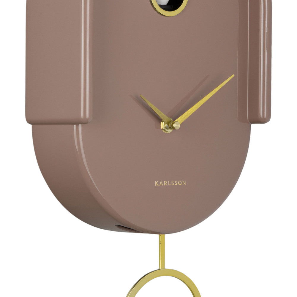Tweet - Reloj De Pared - Metal Con Cuco - Marrón Arcilla