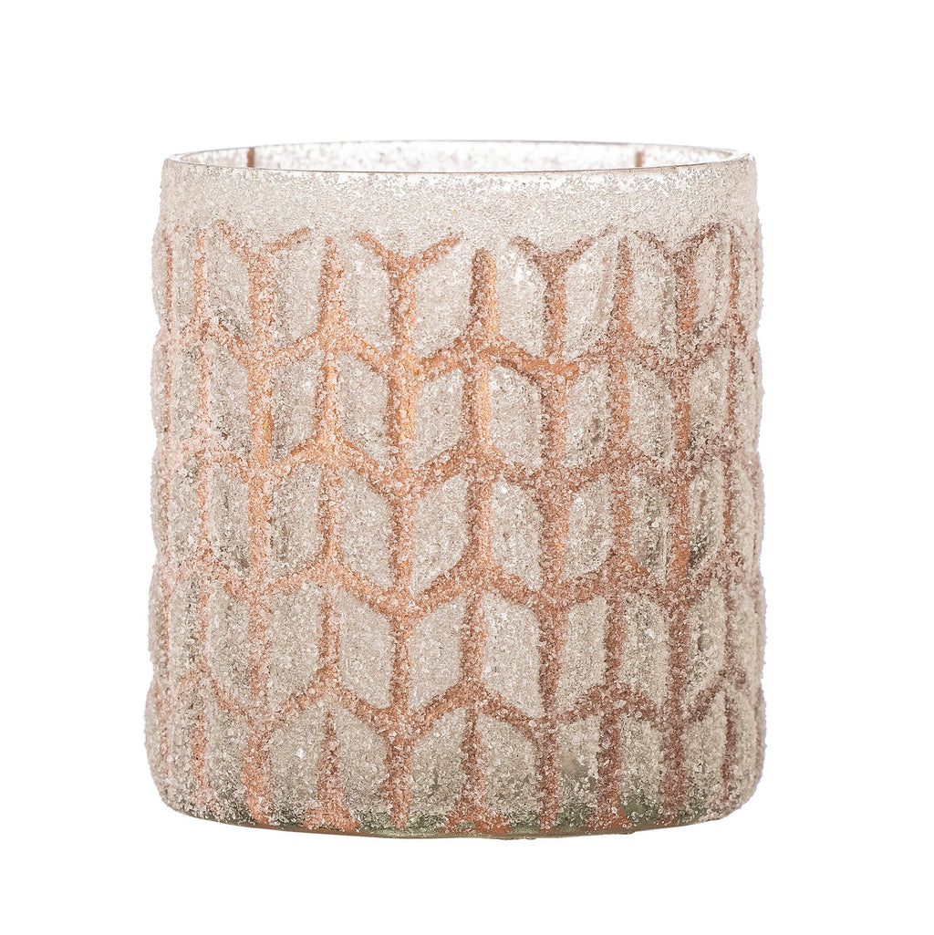 Esther - Set of 4 Candle Holders - Powder Pink - Recycled Glass