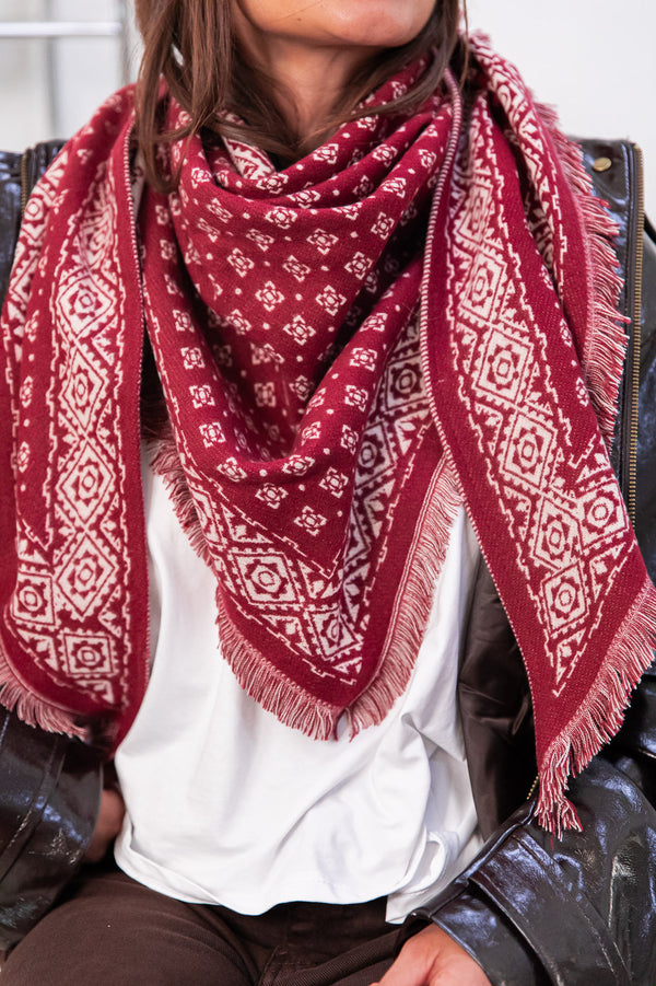 TYAM Burgundy - Reversible Triangle Scarf