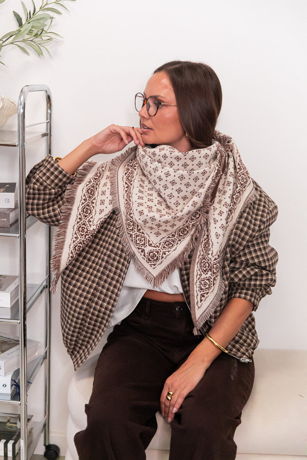TYAM Chocolate - Reversible Triangle Scarf