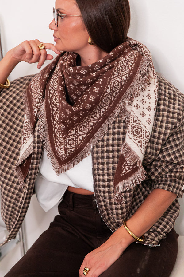 TYAM Chocolate - Reversible Triangle Scarf