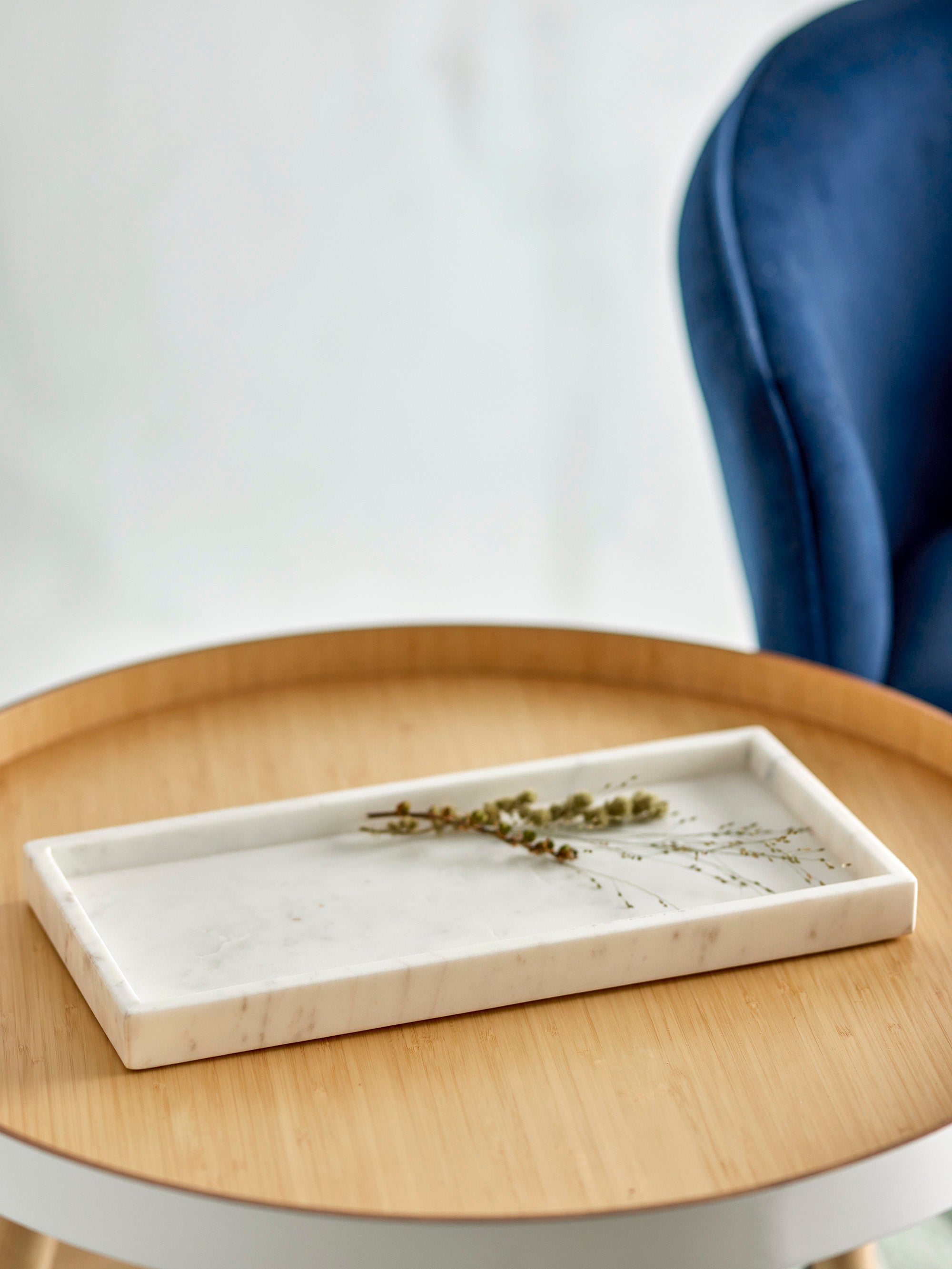 Majsa - Tray - White - Marble
