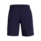 Tech Woven Wordmark Short - Navy Blue, White. - Man