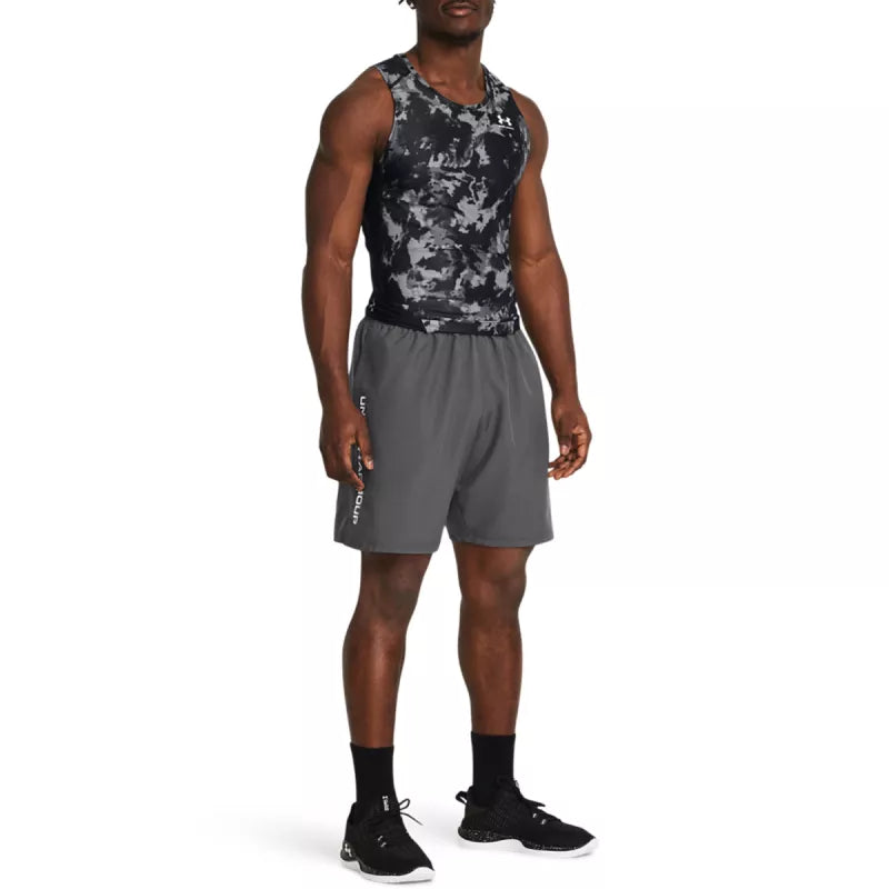Tech Woven Wordmark Short - Gris Et Blanc - Homme
