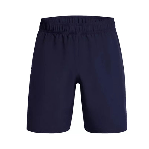Tech Woven Wordmark Short - Navy Blue, White. - Man